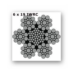 Galvanised Steel Wire Ropes 6 x 19 IWRC Searle construction