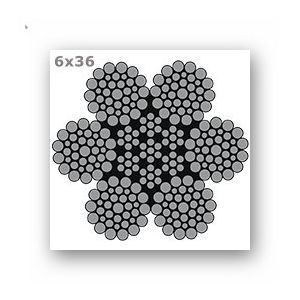 Stainless Steel Wire Ropes 6 x 36 IWRC construction