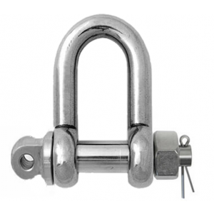 AISI 316 STAINLESS STEEL DEE SHACKLE - SAFETY PIN - TESTED