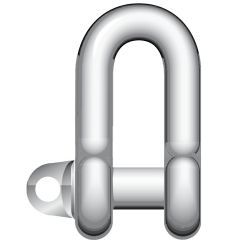 Small Dee Shackle - Galvanised with Type A Screw Pin collar ( BS3032 - Table 1 - 1958 )