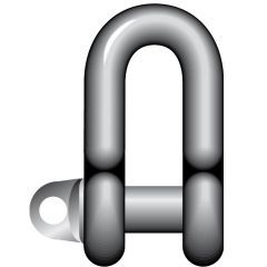 Small Dee Shackle - Self-Colour with Type A Screw Pin collar ( BS3032 - Table 1 - 1958 )