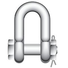 Large Dee Shackle - Galvanised with Type E Bolt & Nut Pin collar ( BS3032 - Table 2 - 1958 )
