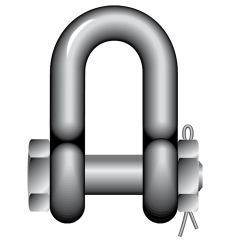 Large Dee Shackle - Self Colour with Type E Bolt & Nut Pin collar ( BS3032 - Table 2 - 1958 )