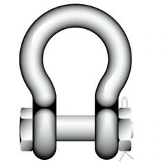 Small Bow Shackle - Galvanised with Type E Bolt & Nut Pin collar ( BS3032 - Table 4 - 1958 )