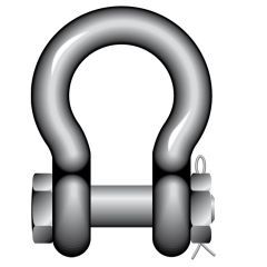 Small Bow Shackle - Self Colour with Type E Bolt & Nut Pin collar ( BS3032 - Table 4 - 1958 )