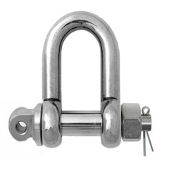 AISI 316 STAINLESS STEEL DEE SHACKLE - SAFETY PIN - TESTED