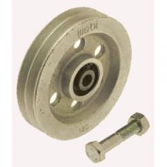 CAST IRON TWIN WIRE ROPE PULLEY WITH BEARING AND FIXING BOLT ( ETT-74D ) - 300 to 800 kg CAPACITY