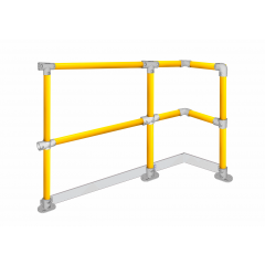 mezzanine deck-mounted handrail