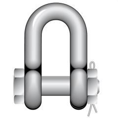 Small Dee Shackle - Galvanised with Type E Bolt & Nut Pin collar ( BS3032 - Table 1 - 1958 )