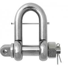 AISI 316 STAINLESS STEEL Safety Pin Dee Shackle C/W Captivating Locking Pin