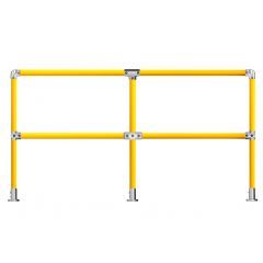 Ready Made handrails- Yellow thermoplastic coated galvanised tube with galvanised tube clamps