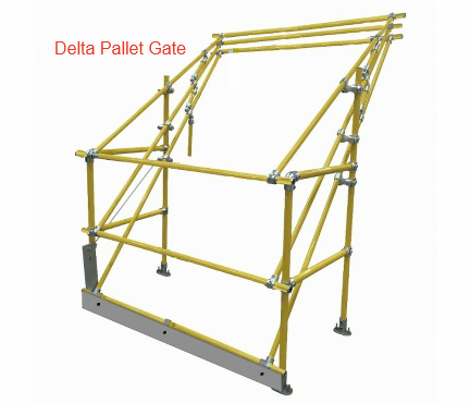 Delta low headroom high load pallet gate