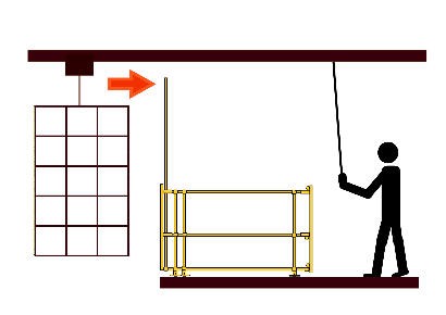 Safety gate for loading by hoist