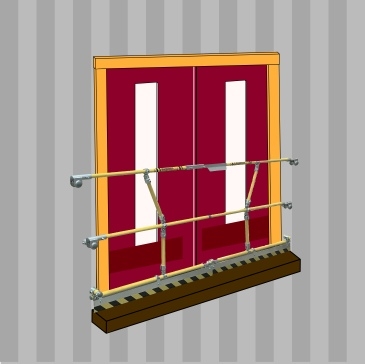 Sigma pallet gate for inward opening doors