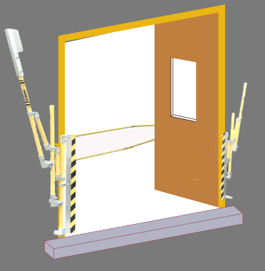 Sigma pallet gate for inward opening doors