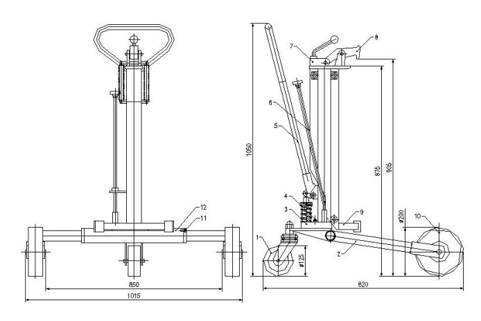 Raptor Hydraulic Drum Truck diagram