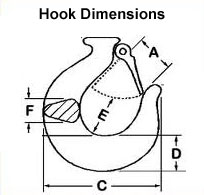 Reel Lifting Beam hook dimension diagram