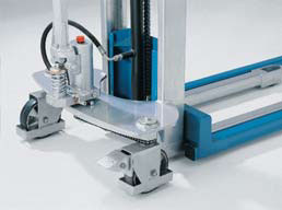 Pfaff Silberblau HV Hydraulic Hand Stacker close up of wheels