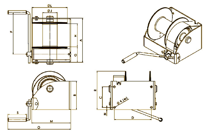 G-WG Worm gear winch