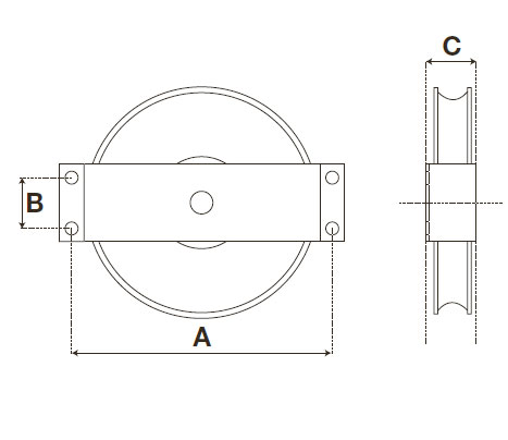 Wall mounted wire rope pulley with bracket