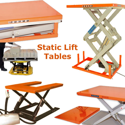 images of different static scissor lift tables