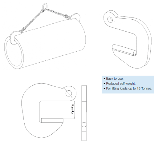 Topal F Pipe hooks - Standard Jaw diagram
