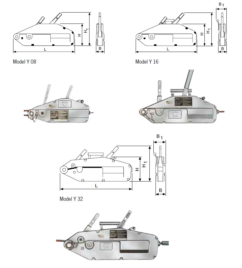 Yaletrac Heavy Duty Cable Pullers models